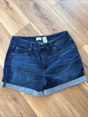 Time and Tru Dark Indigo Rolled-Hem Women's Jean Shorts